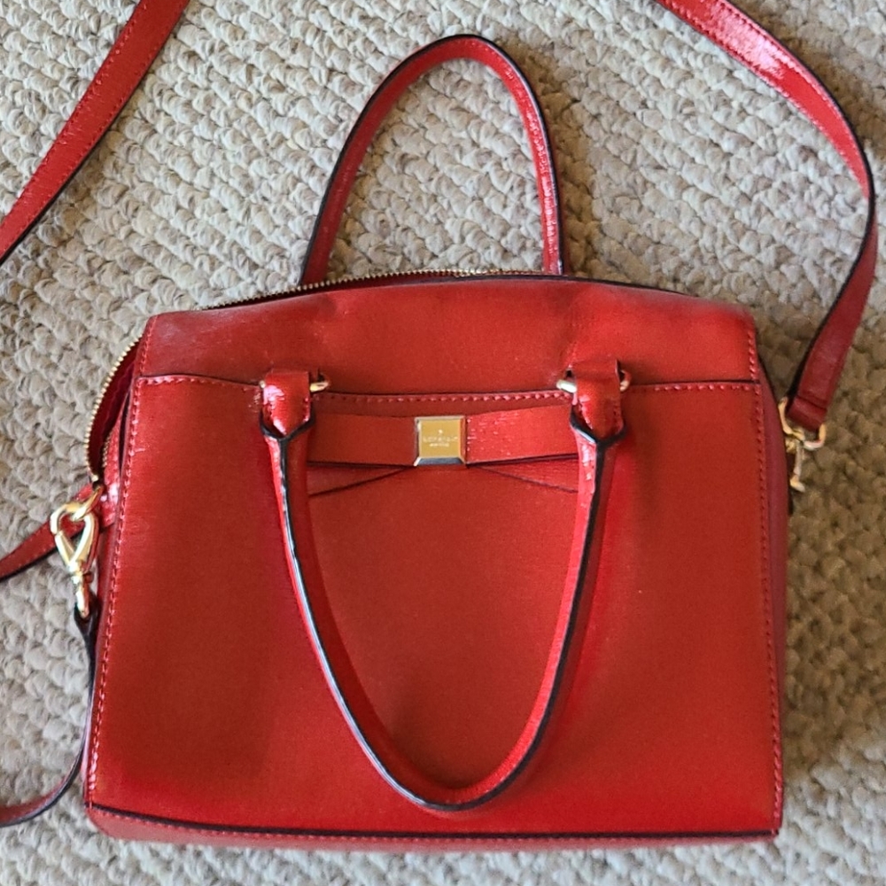 Kate Spade red leather satchel